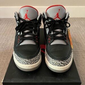 Air Jordan Retro 3 Cement Black Size 9.5 US Men